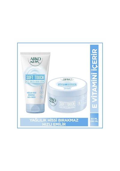 Arko Nem Hızlı Emilen Bakım Kremi Soft Touch 250+60 Ml
