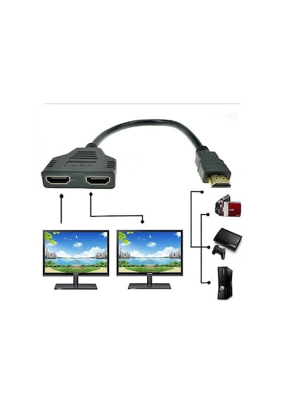 2 Port Hdmi Çoklayıcı Splitter 4664 Lcd Monitör Ekran Çoğaltıcı