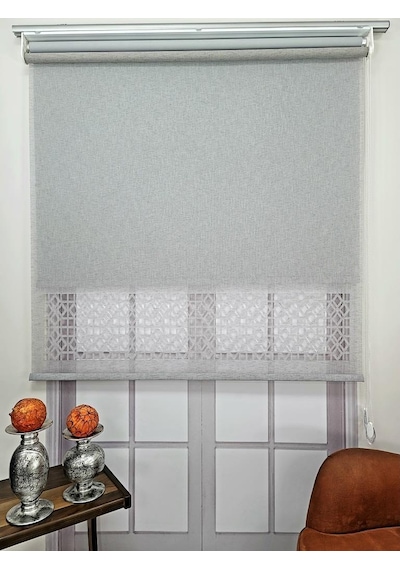 Bbb Çift Mekanizmalı Keten Lazer Kesim Tül Ve Stor Perde Mlt1050