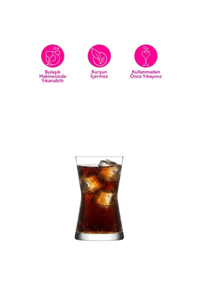 Lav Derin Cam Meşrubat Bardağı 6'lı 350 ml (Büyük Su/Kokteyl Bardağı )