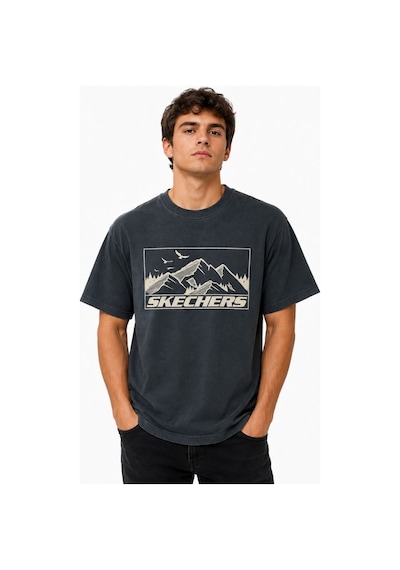 Skechers M Relax Fit Adventure Crewneck T-shirt S2620111-3998 Erkek Tişort Gri