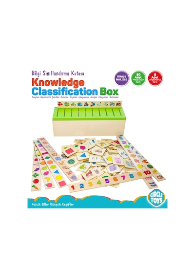Circle Toys Ahşap Bilgi Sınıflandırma Kutusu Eğitici Mazgallı