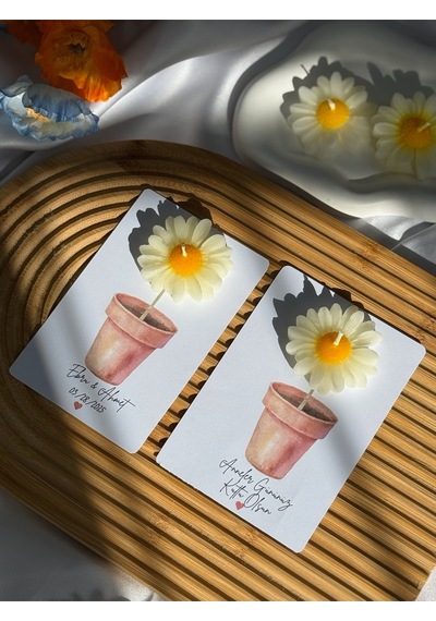 Bernami Mumluk Şamdanpinterest 20 Adet Kartlı Papatya Mum Diğer