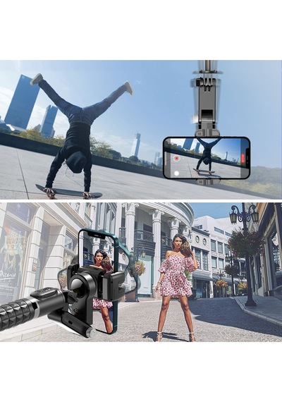 360 Hareket Algılayıcı Sensörlü Akıllı Çekim Selfie Takip Gimbal Telefon Tutucu Vlog Tripod Işık
