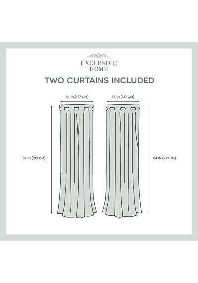 Curtains Chateau Çizgili Suni İpek Halkalı Üst Perde Panel Çifti, 54x84, Beyaz/kum