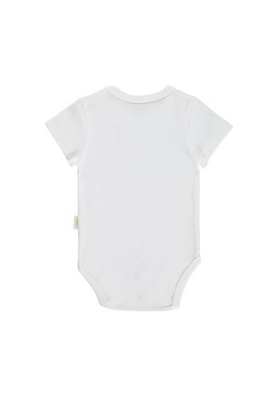 Civil Baby Organik Pamuklu K Kol 0-18 Ay Çıtçıtlı Badi - Ekru 12-18 Ay Ekru