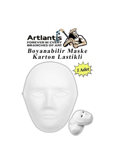 Maske Boyama 19x24 Cm 1 Adet Boyanabilir Maske Karton Lastikli İnsan Yüzü Suratı Okul Sınıf Etkinlikleri Hobi