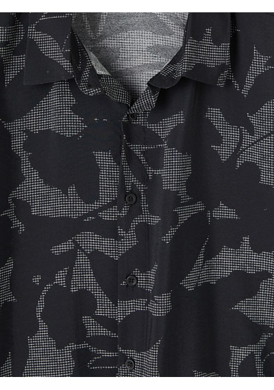 Lcw Vision Siyah Regular Fit Desenli Viskon Erkek Gömlek
