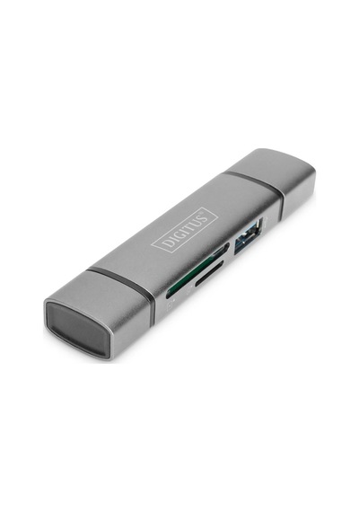 Digitus Çift Kart Okuyucu Hub, Usb-c / Usb 3.0, Otg Combo Kart Okuyucu Hub Usb-c + Usb 3.0 , 1 X Sd, 1 X Microsd, 1 X Usb 3.0, Gri Renk Digitus Dual Card Reader Hub Usb-c / Usb 3.0, Otg Combo Card Reader Hub Usb-c+usb 3.0 1x Sd, 1x Mi-45920