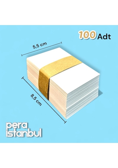 100 Adet Mini Zarf 70mmx90mm Kraft Zarf Hediye Doğum Günü Dilekleri Zarfı Beyaz Not Kartlı Poşetli