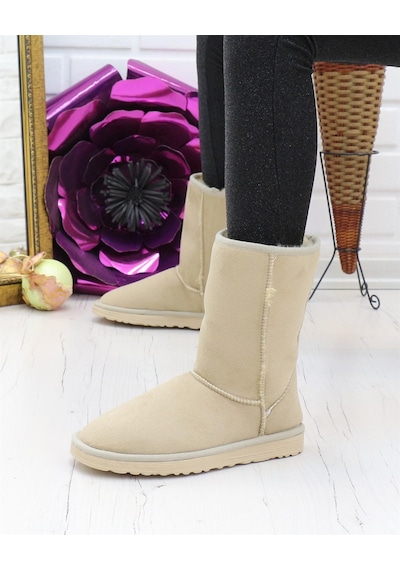 Nesil Shoes Etna Ten Süet Orta Boy Agh Kadın Bot Taba