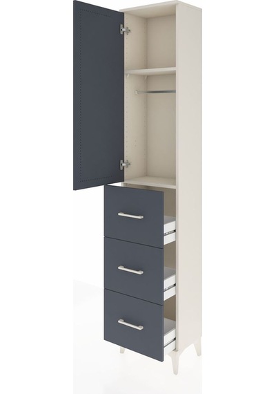 Arges Dolap 2 Raflı 3 Çekmeceli Tek Askılı 44x30x221 Aytaşı-a... Aytaşı
