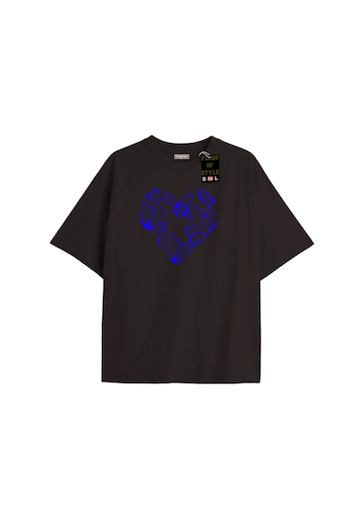 Flood Of Style Siyah Oversize T-shirt Kelebek Kalpp Özel Tasarım