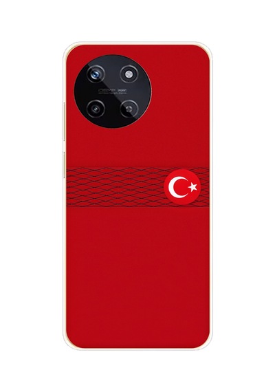 Realme 11 4g Uyumlu Türk Milli Takım Izgara Desenli Forma Baskılı Silikon Kılıf Renkli
