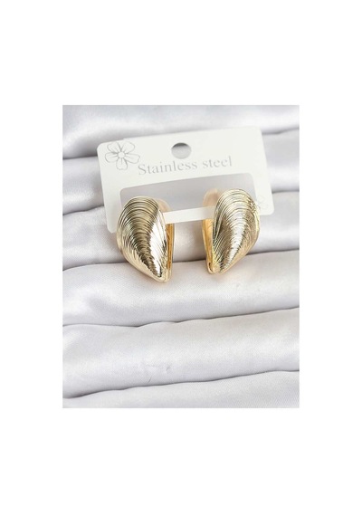 316l Çelik Gold Renk Midye Model Kadın Küpe Tj-bkp11863 Evimdeyokyok