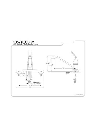 Brass Kb5710 Chatham Tek Kollu Saplı Mutfak Musluğu, Püskürtücüsüz, 20 Cm, Cilalı Krom Açık Bej