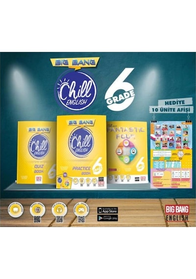 Big Bang 6. Sınıf Chill English Practice Book Fantastic Four Quiz Book Ünite Afişleri