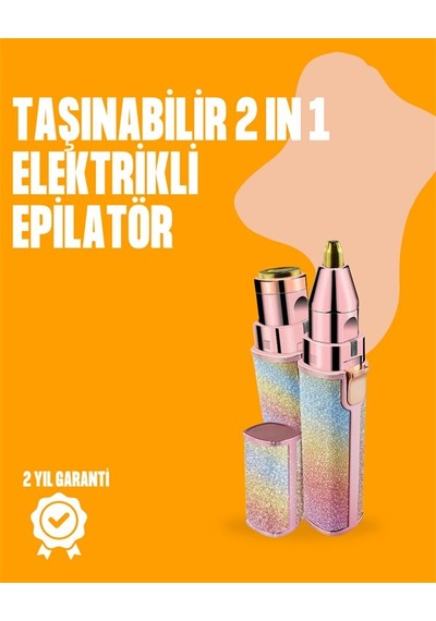 Mini Usb Şarjlı Elektrikli Epilatör Kaş Ve Yüz Tüy Temizliği İçin 2'si 1 Arada Mh-hs0909-8759