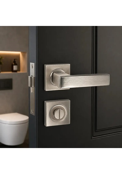 Sese Jale Modeli Rozetli Wc Kapı Kolu Inox Renk 200-213r-02-53