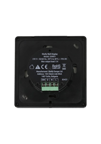 Wall Display Siyah + Blu H&t Siyah Paket , Wlan Akıllı Ev Kontrol Paneli, Termostat, Entegre 5a Röle, Nötr İletken