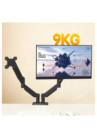 M252d Gazlı Yaylı Çift Monitör Kolu 13-32 İnç Kol Başına 9 Kg 360 Derece Dönebilir