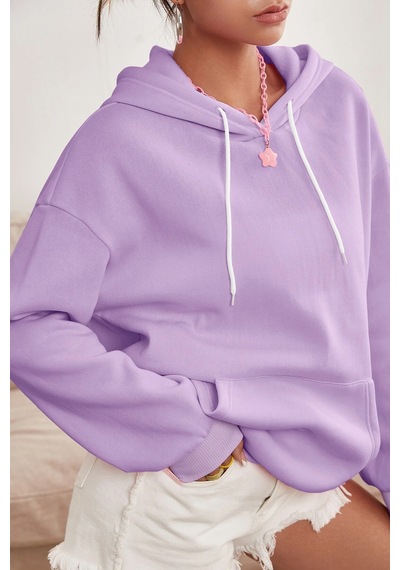 Free Grafiti Sırt Baskılı Sweatshirt Lila