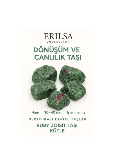 Sertifikalı Ham İşlenmemiş Ruby Zoisit Anyolit Taşı Kütle El