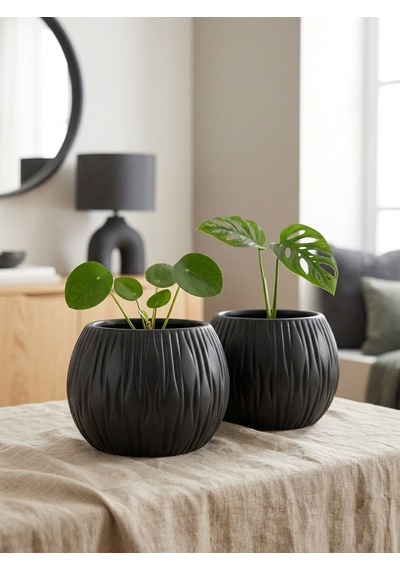 Kaveld Stone Calm El Yapımı Dekoratif Seramik Görünümlü Saksı Çizgi Kabartmalı Minimalist Iç Mekan Saksısı Salon Balkon Ofis Çiçeklik Ev Dekoru Siyah Kaveld Stone Calm El Yapımı Dekoratif Seramik Görünümlü Saksı Çizgi Kabartmalı Minimalist Iç Mekan Saksısı Salon Balkon Ofis Çiçeklik Ev Dekoru Siyah