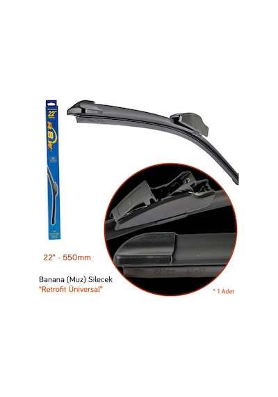 Rbw Retrofit Üniversal Muz Tipi Banana Silecek 22'' 550 MM