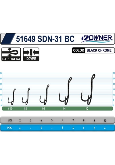 Owner 51649 Sdn-31black Chrome İkili İğne 6