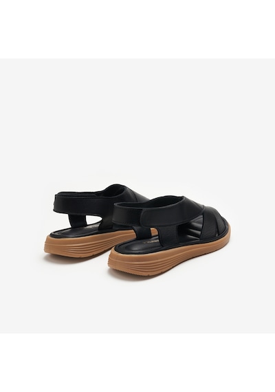 Nero Black Sandalet Kadın 49m1 Frau Cachemıre Comforttech Leather Sandals Wıth Back Strap siyah