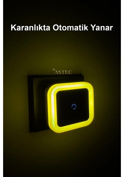 Astec Fotoselli Gece Lambası 1 Watt Tak Çalıştır Sensörlü Sarı Renk Sari