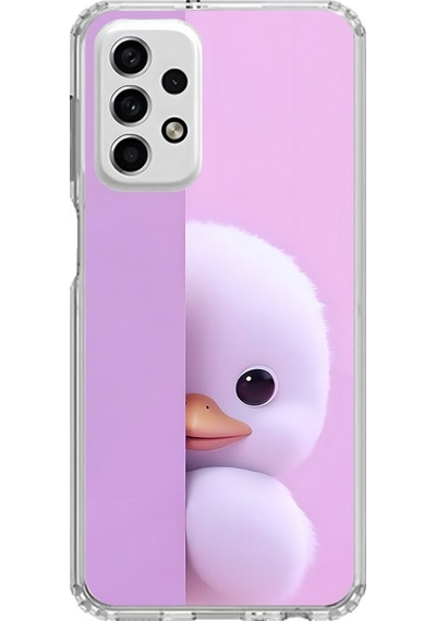 Samsung Galaxy A33 Uyumlu Şeffaf Kılıf 3 Peluş Ördek Tasarımlı