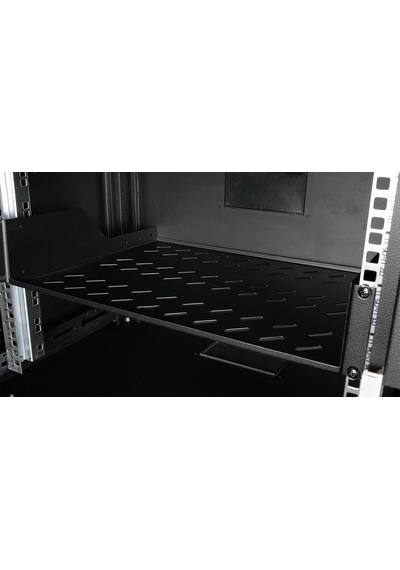 Lande 2u Sabit Raf 19'' Rack Uyumlu 350 Mm Derinlik 15 Kg Taşıma Kapasitesi Siyah Ral 9005