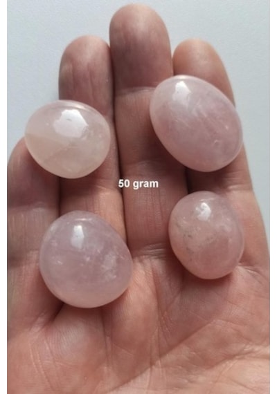 50 Gram Doğal Pembe Kuvars Tamburlu Parçalar 639