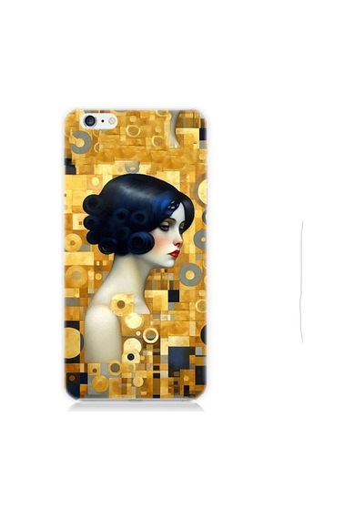 Apple Uyumlu iPhone 6 Plus Altın Desnlerle Kadın Desenli Silikon Kılıf
