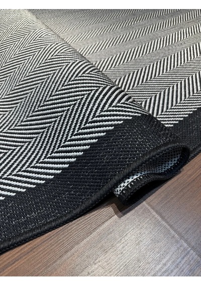 Mess Modern Dekoratif Yumuşak Dokulu Sisal Halı 3939 Antrasit Siyah Çok Renkli