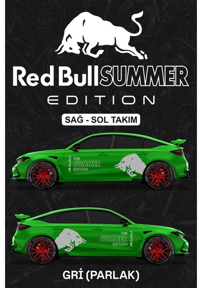 Red Bull Summer Edıtıon Sticker - Yan Gövde Kaplama Seti Gri Parlak - 814954627