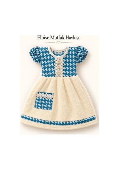 Elbise Mutfak Havlusu 20x30cm Turkuaz Çok Renkli