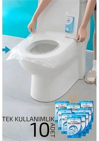 Klozet Kapağı Kılıfı Hijyenik Seyahat Tek Kullanımlık Klozet Wc Örtüsü 10 Adet 720808
