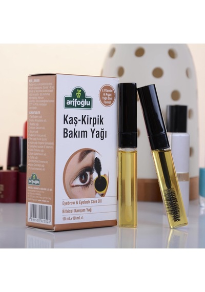 Kaş - Kirpik Bakım Yağı 20ml 10ml Kaş Lip Kapak +10ml Kirpik Rimel Kapak Olarak Eyebrow And Eyelash Care Oil With Separate Applicators For Brows And Lashes Diğer