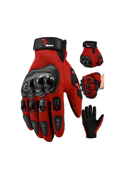 Xmlbayiciniz Tr M Beden Korumalı Motosiklet Eldiveni Unisex Bisiklet Motorcu Eldiveni Kırmızı 114 Genel