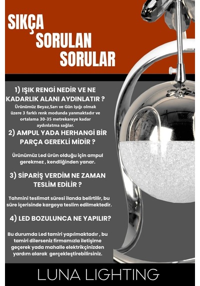 Clasy Model Krom Kaplama 3 Renk Metal Salon Mutfak Oturma Yatak Odası Modern Led Sarkıt Avize Krom