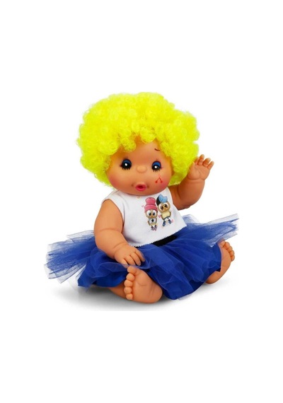 Mey İthalat Afro Kıvırcık Renkli Saçlı Bebek