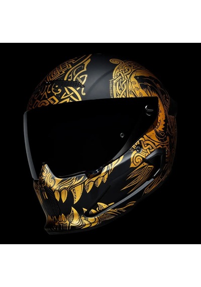 Ruroc At4.0 Carbon Fenrir Kapalı Kask Siyah - Altın