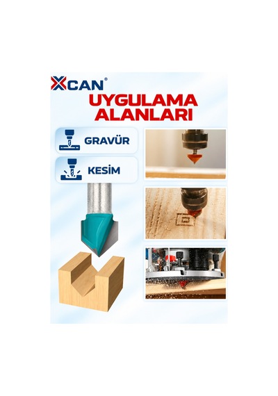 90 V Kanal Freze Ucu Ø10 Mm 6 Mm Şaft Ahşap Cnc Gravür Ve Kanal Açma