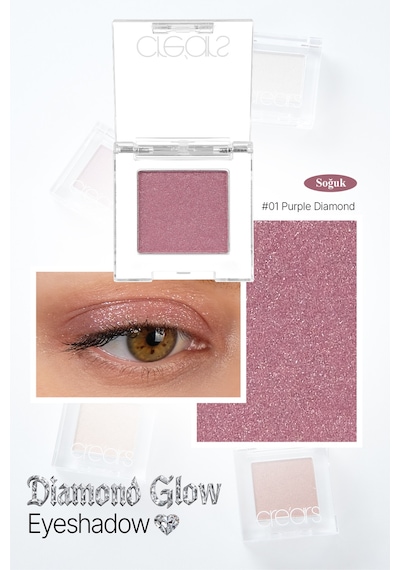 Yoğun Işıltılı Jel Yapılı Tekli Far Cre'ars Diamond Glow Eyeshadow 01 Purple Diamond 55769322