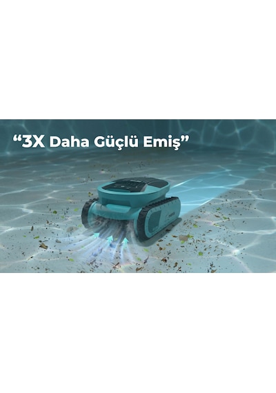 ISEE ROBOT Manta Havuz Temizleme Robotu Kablosuz 200m² Zemin+Duvar+Kenar Şarjlı 7 Mod Mobil Uygulama