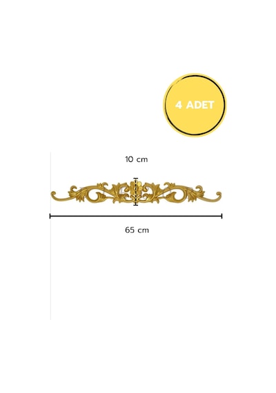 Diecor Dekoratif Polimer Mobilya, Duvar Ve Tavan Motifi Gold 65 X 10 Model:xa61