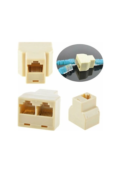 Rj45 Cat5 Cat6 1giriş 2 Çıkış Splitter Rj45 İnternet Çoklayıcı 10'lu Set